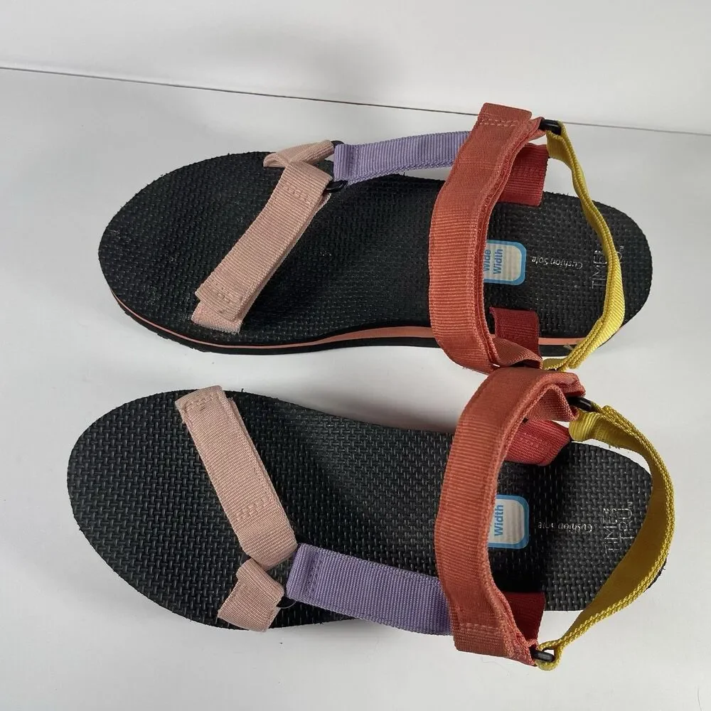 Time and Tru Women’s Platform Sport Sandals - Multicolor Strappy - Size 12 Wide